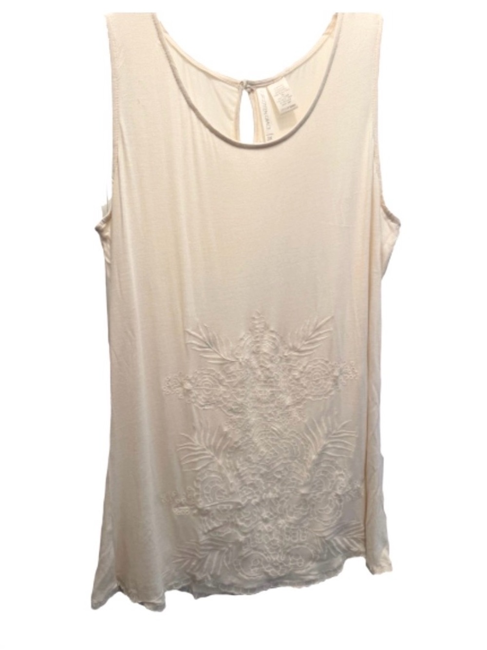 Forgotten Grace Cream Embroidered Tank Top